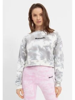 Bench Sweatshirt "Janey" In Grau/ Weiß