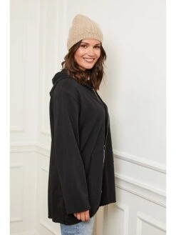 Winterbekleidungs Geschäft -Winterbekleidungs Geschäft curvy lady sweatjacke in schwarz 1