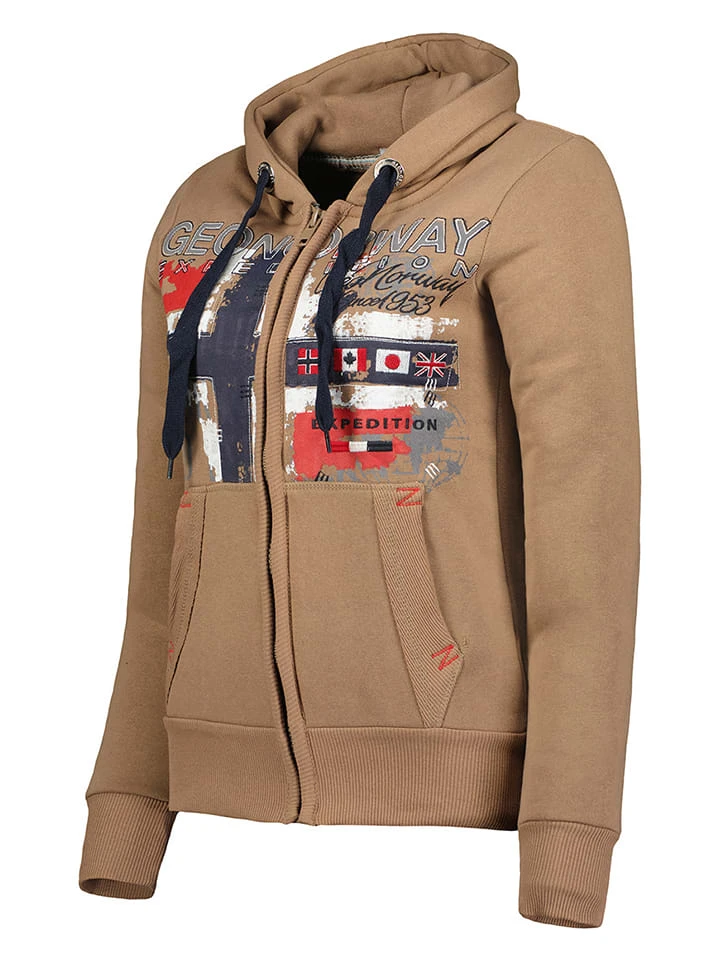 GEOGRAPHICAL NORWAY Sweatjacke "Getchup" In Hellbraun 4 GEOGRAPHICAL NORWAY Sweatjacke "Getchup" In Hellbraun – Bild 2