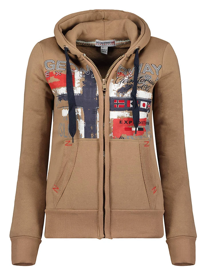GEOGRAPHICAL NORWAY Sweatjacke "Getchup" In Hellbraun 3 GEOGRAPHICAL NORWAY Sweatjacke "Getchup" In Hellbraun