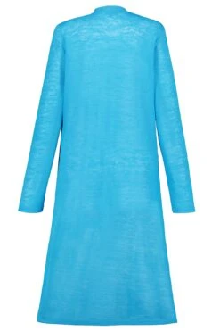 Sweatjacke Lange Offene Form V-Ausschnitt In Blau -Winterbekleidungs Geschäft gina laura sweatjacke lange offene form v ausschnitt in blau 3