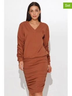 2tlg. Outfit In Hellbraun