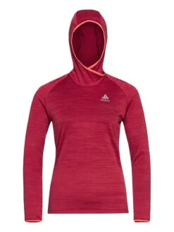 Odlo Fleecepullover "Run Easy Warm" In Rot -Winterbekleidungs Geschäft odlo fleecepullover run easy warm in rot 2