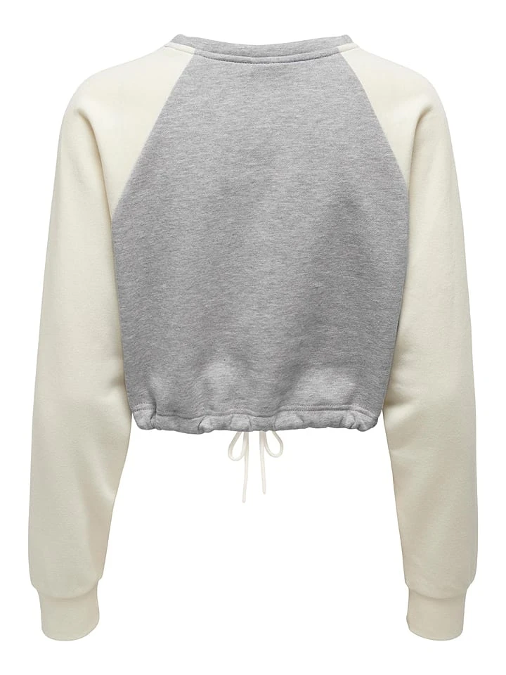 ONLY Sweatshirt "Lula" In Grau/ Creme 4 ONLY Sweatshirt "Lula" In Grau/ Creme – Bild 2