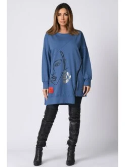 Sweatshirt "Sophie" In Blau -Winterbekleidungs Geschäft plus size company sweatshirt sophie in blau 4