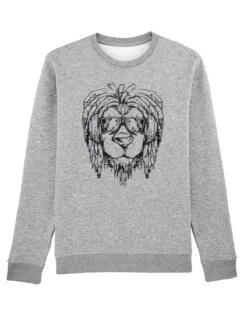 Sweatshirt Rasta Lion In Grau Meliert